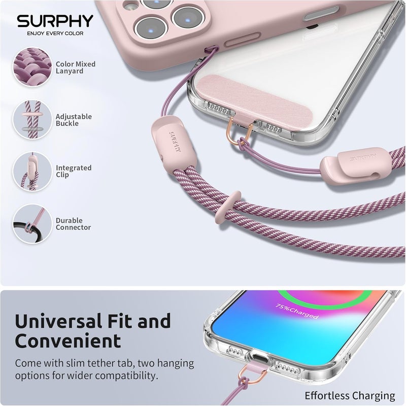 SURPHY 3 Pack Phone Wrist Strap with CellPhone Tether Tab, Cellphone Lanyard, Phone Strap with 2-Color Braided, Wrist Lanyard - Image 2